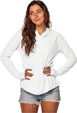 Vapor Apparel Women's Repreve UPF 50  UV Sun Protection Long Sleeve Performance Hoodie for Outdoor Lifestyle & Sports