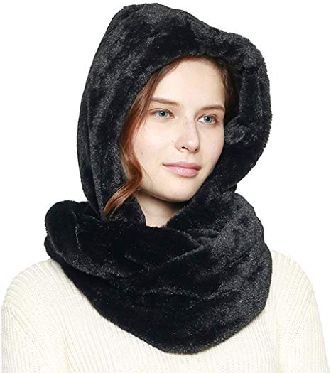 Fashion 21 Women's Soft Faux Fur Infinity Scarf & Infinity Hood Scarf Head Scarf Wrap (2 Styles)