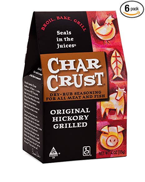 Char Crust Dry-Rub Seasoning, Original Hickory Grilled, 4-Ounce Boxes (Pack of 6)