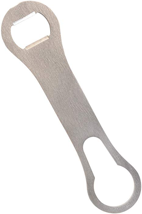 Thirsty Rhino Badak Bottle Opener and Pour Spout Remover, Brushed Silver (Set of 1)
