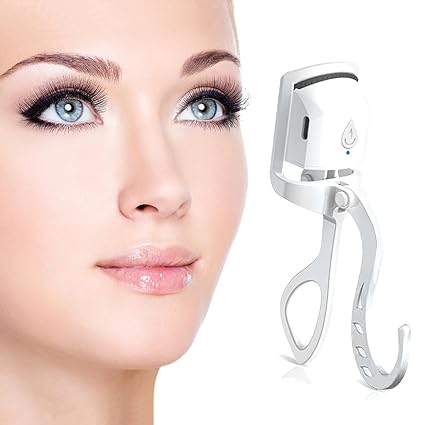VYAJI® Heated Eyelash Curlers Elevate Your Lash, Rapid Heat-up, USB Rechargeable, Temperature Control, Long-Lasting Curls, and Safe Pink Design, White