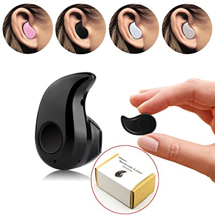 PChero® Mini Invisible Ultra Small Bluetooth 4.0 Earbud Headset with microphone, Support Hands-free Calling For Smartphones, For Right Ear - [Black]
