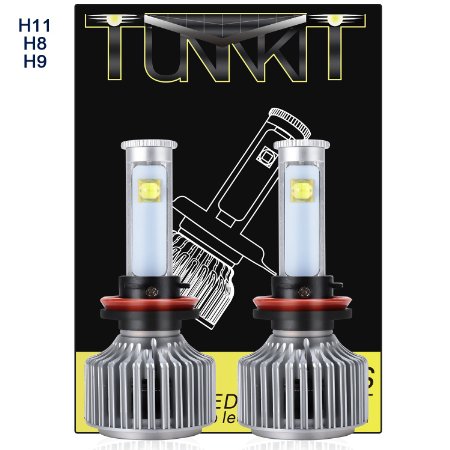 TUNNKIT LED Headlight H11/H8/H9 Conversion Kit- Arc-Focused ETi Chips- 60W 7200LM 6000K Cool White- Polaris Series LED Headlight for DRL/Fog Light/High Beam/Low Beam Upgrade