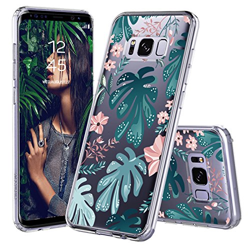 Galaxy S8 Case, Galaxy S8 Clear Case, MOSNOVO Tropical Palm Pattern Clear Design Printed Transparent Plastic Hard Back Case with TPU Bumper Protective Case Cover for Samsung Galaxy S8 (2017)