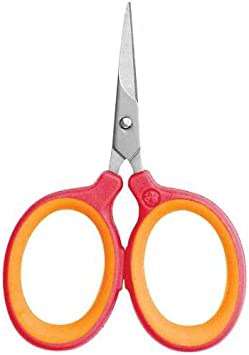 acme Blooms Fine Cut Titanium Scissors 3 Inch, Red and Orange