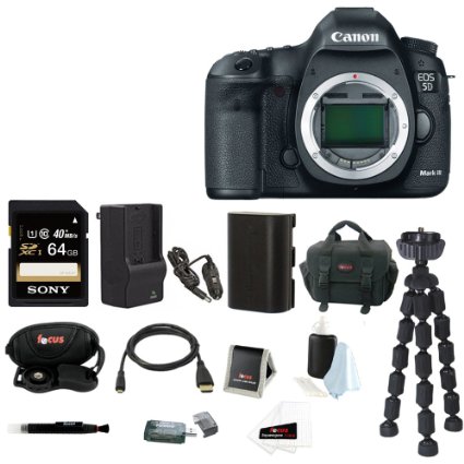 Canon EOS 5D Mark III DSLR Digital Camera Body with 64GB SDXC Accessory Bundle
