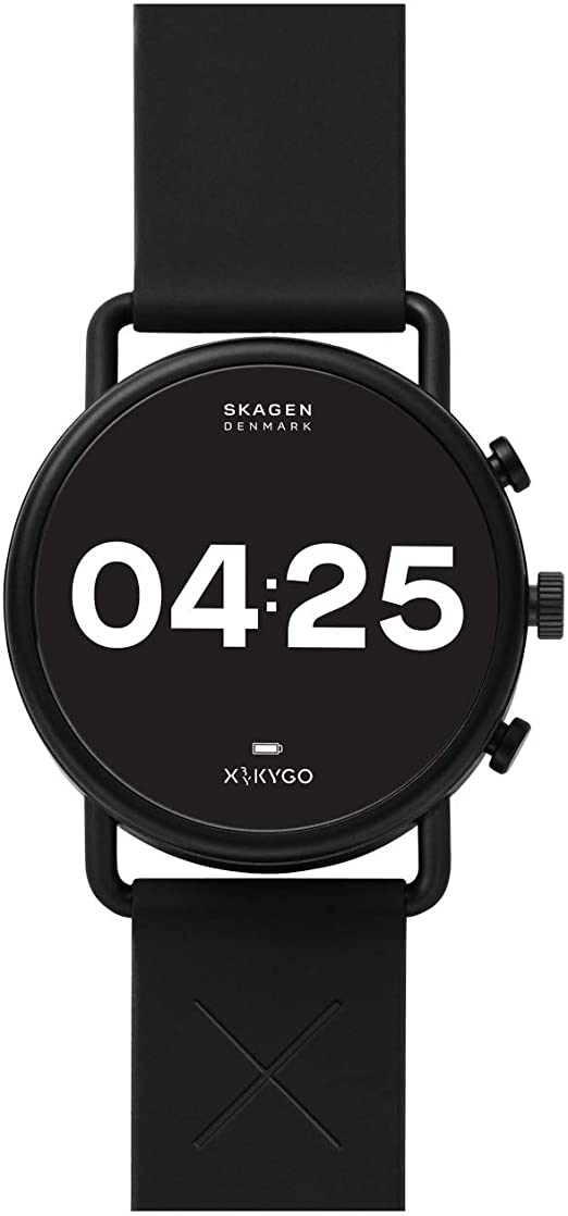 SKAGEN Falster 3 X by KYGO- Touchscreen Smartwatch with Black Silicone stap for mens-SKT5202