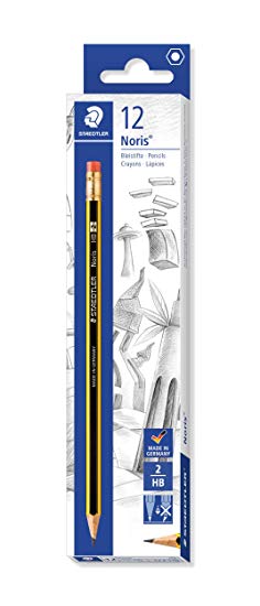 Staedtler Noris 122-HB Pencils Rubber-Tipped HB (2) Degree - Box of 12