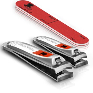 Piranha Nail Clippers Set for Nail Care - Nail Cutter For Fingernails & Toenail - With Nail Files and Buffers - Prevents Toenail Fungus & Ingrown Toenail - Manicure Set - Cuticle Grooming Kit
