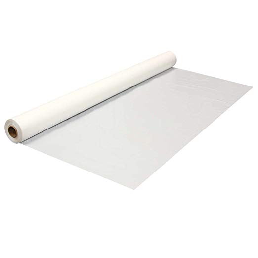 Party Essentials 1403WH Banquet Roll Plastic Tablecover, 300' Length x 40" Width, White