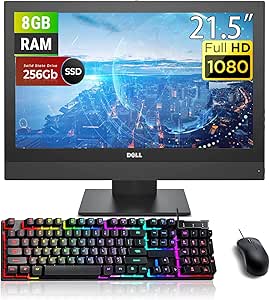 Dell OptiPlex 5250 All-in-One Desktop Computer, 21.5" FHD(1920x1080), Intel G4560 3.5GHz, 8GB RAM, 256GB SSD, Keyboard&Mouse, WiFi, Windows 10 pro(Renewed)