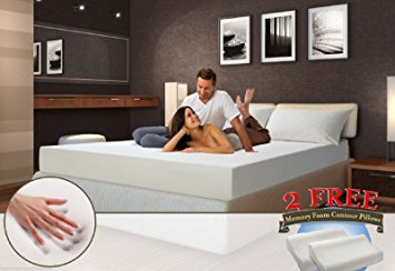 8" Classic QUEEN Size MEDIUM-FIRM Memory Foam Mattress Bed with 2 FREE GEL Pillows... Made in the USA...