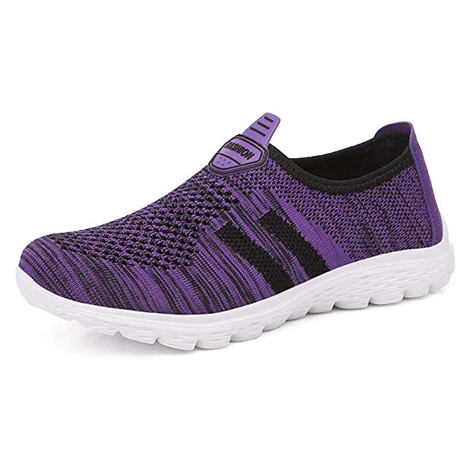 GESIMEI Women Men Mesh Slip On Sneakers Lightweight Comfortable Breathable Knit Walking Shoes
