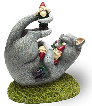 BigMouth Inc. The Cat Garden Gnome Massacre - Funny Weatherproof Garden Decoration, Makes a Great Gag Gift – 9” Tall
