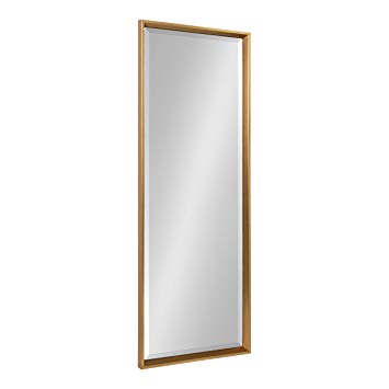 Kate and Laurel Calter Modern Framed Full Length Beveled Wall Mirror, 17.5x49.5 Gold
