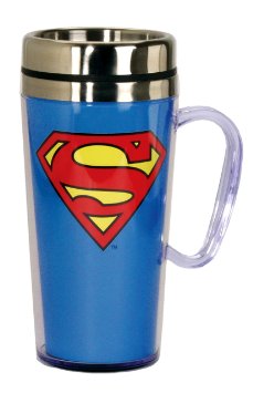 DC Comics Superman Logo Insulated Travel Mug Blue