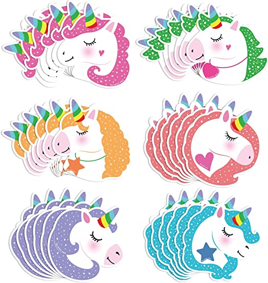 36 Pieces Unicorn Valentines Day Scratch and Sniff Cards for Kids, 6 Style Unicorn Scents Scratch and Sniff Exchange Present Cards for School Classroom Supplies Children Party Favors with 36 Envelopes