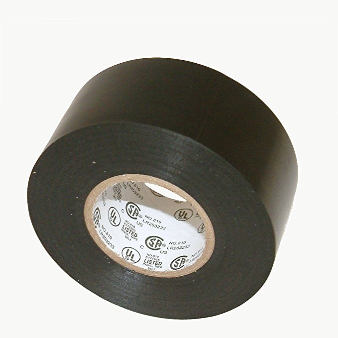 JVCC EL7566-AW Synthetic Rubber Electrical Tape, 1-1/2 in. x 66 ft. (36mm x 20m), Black