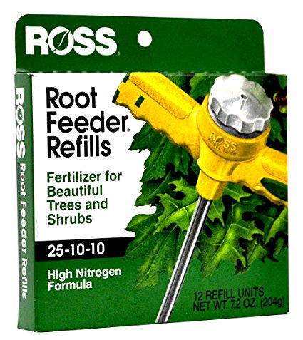 Ross Tree & Shrubs Fertilizer Refills for Ross Root Feeder, 25-10-10 (Ideal for Watering During Droughts), 12 Refills