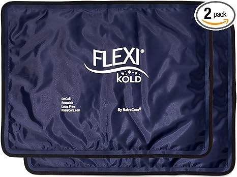 FlexiKold Ice Packs (Standard Large) - Two (2) Reusable Gel Cold Packs for First Aid, Sports Injuries, Pain Relief and Cold Therapy - (36.8 cm x 26.5 cm)