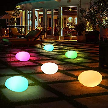 Pearlstar Solar Garden Lights Outdoor,Stone Shaped Color Changing & White LED, Waterproof Landscape Light Lawn, Patio, Yard, Walkway, Driveway (1 Pack)