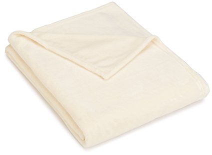 Pinzon Velvet Plush Throw Blanket, Ivory