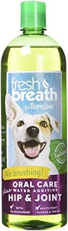 COSMOS 010239 Tropiclean Fresh Breath Oral Care Water Additive Plus Hip and Joint, 1 L