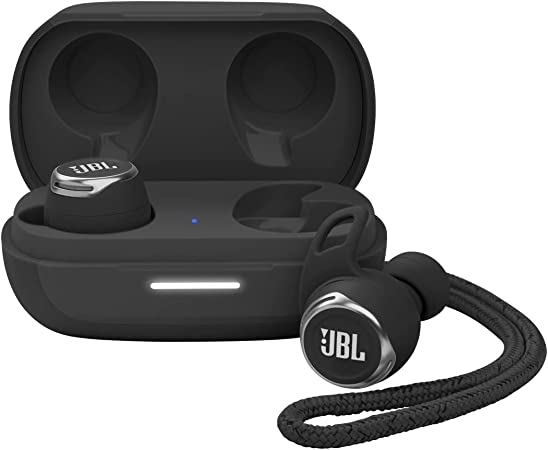 JBL Reflect Flow Pro Wireless In-Ear Headphones - Bluetooth sport headphones with Adaptive Noise Cancelling technology, complete with charging case, in black