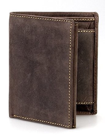 Visconti Hunter 708 Mens Coin & Id Holder Tri Fold Wallet in Oiled Brown Leather