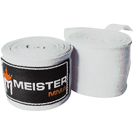 Meister 180" Elastic Cotton Hand Wraps for MMA & Boxing (Pair)