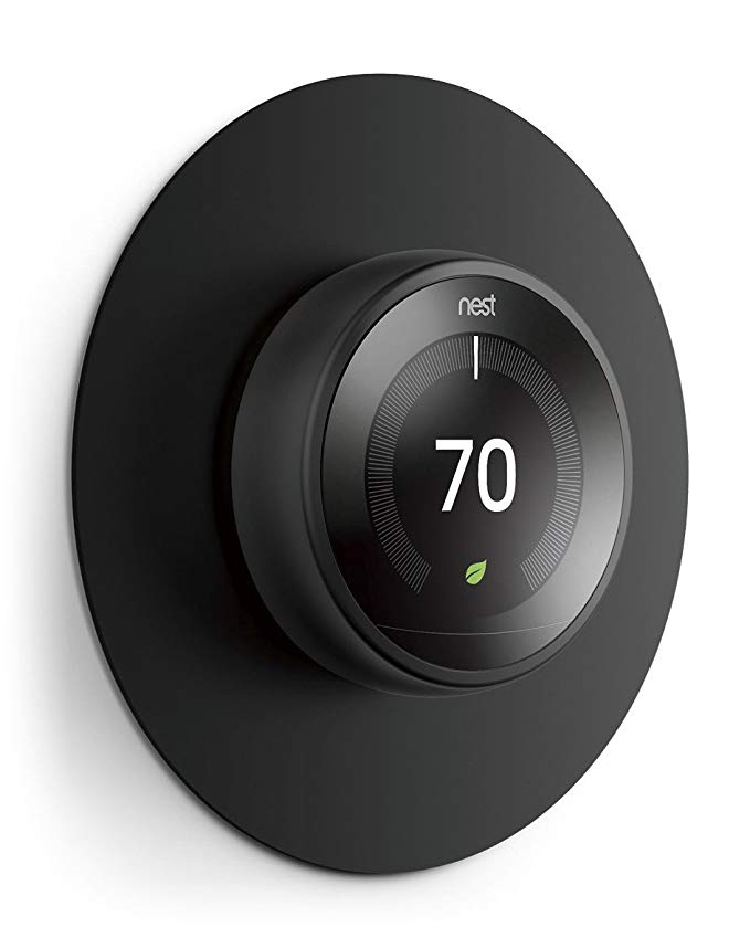 elago Wall Plate Cover for Nest Learning Thermostat [Black] - [Fingerprint Resistant Coating][Durable Aluminum][Easy Installation] - for 1st, 2nd, 3rd generation, and Nest Thermostat E