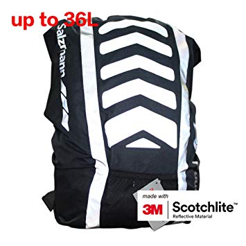 Salzmann 3M Reflective Backpack Cover, Rucksack Cover, Bag Rain Cover, High Visibility, Waterproof, Rainproof, ideal for Cycling and Running