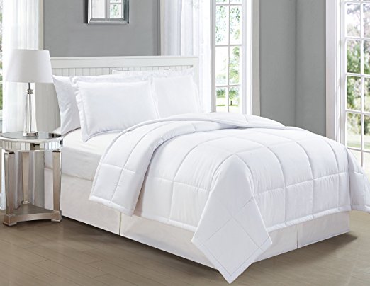 Mk Collection Down Alternative Comforter Set 3pc king Solid White