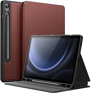 JETech Case for Samsung Galaxy Tab S9 FE 10.9-Inch with S Pen Holder, Slim Folio Stand Protective Tablet Cover, Multi-Angle Viewing (Wine)