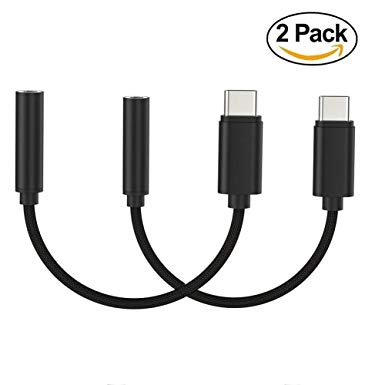 AD ADTRIP USB C 3.5mm Adapter, Type C Headphone Jack Adapter Compatible with Huawei P20/P20 Pro/P30 Pro/Mate 10 Pro, Moto Z, Sony Xperia XZ3, OnePlus 6T, Xiaomi Mi 8/8 Lite/Mix 2 [2 Pack]
