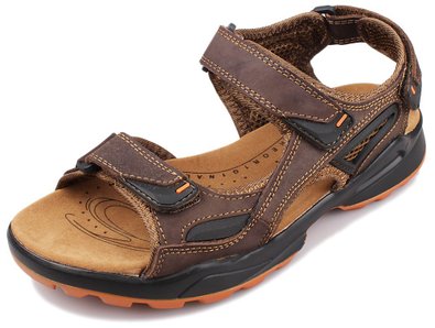 Kunsto Men's Leather Athletic Sport Sandal Flats Shoes