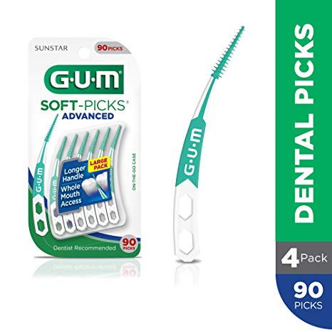 GUM Soft-Picks Advanced Dental Picks, 90 Count (Pack of 4)