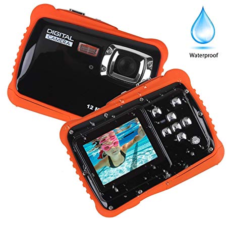 Smyidel Waterproof Mini Kid Camera High Definition 12MP HD 3M Underwater Swimming Digital Camera Camcorder 32G SD Card Flash 2.0 Inch LCD Display (Black)