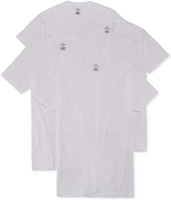Stafford 4-Pack Men's Ultra Soft 100% Cotton Crew-Neck T-Shirt White