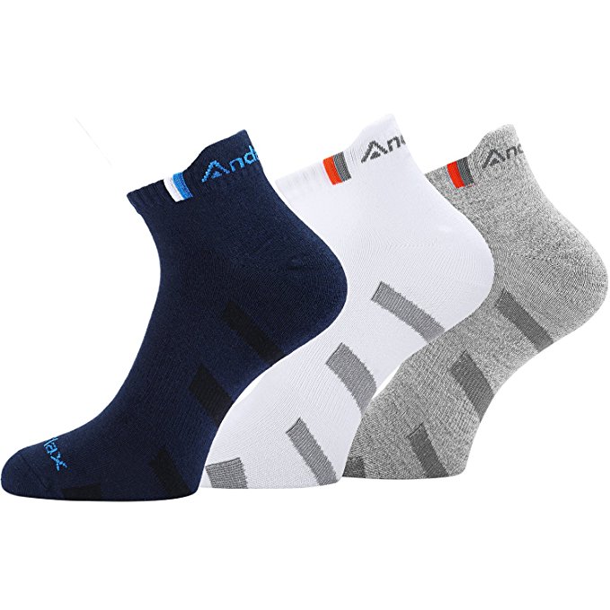 3 Pairs/Set Sports Socks, Andake Low Cut Athletic Socks for Men/Women, Anti-bacterium/Quick Dry/Odor-free CoolMax Fabric Running Socks with Seamless Toe and Heel Tab for Outdoor Activities