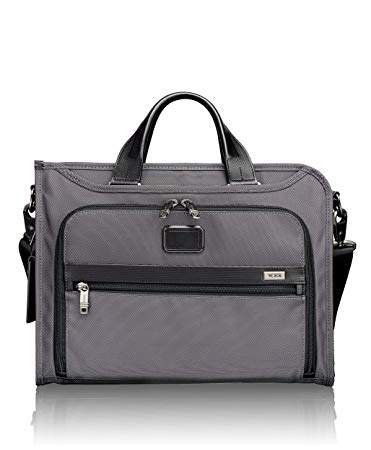 TUMI - Alpha 2 Slim Deluxe Portfolio Bag - Organizer Briefcase for Men and Women - Pewter
