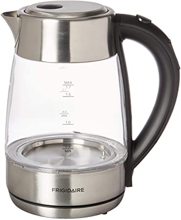 FRIGIDAIRE EKET102 Glass Kettle with Digital Control, Light Changes Color Based on Temperature, MULTI