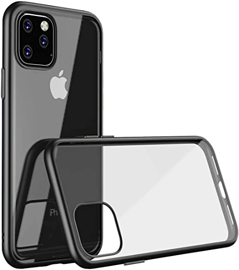 Clear Phone Cases - Phone Case Anti-Scratch Shock Absorption Cover for iPhone 11, Uuniversal Anti-Drop Ultra-thin Plating Hard Cases 6.1 inches Black Side