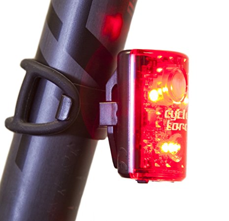 Cycle Torch MicroBot Taillight | Compact USB Rechargeable Bicycle Safety Rear Tail Light | Mountable Bike Taillight for City Commuters, Kids & Cyclists | Detachable Red LED Bicycle Blinker
