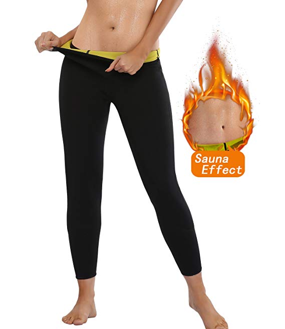 LANFEI Womens Workout Running Gym Sauna Long Pants for Weight Loss Tummy Fat Burner
