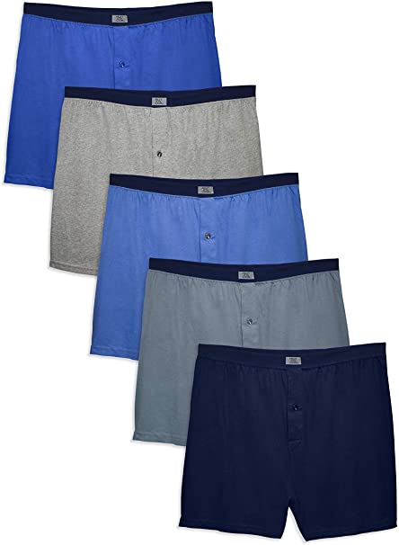 Fruit of the Loom Men's 5-Pack Soft Stretch Knit Boxer - Colors May Vary