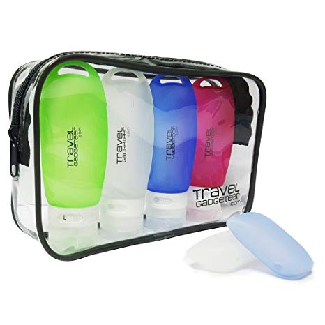 Travel Bottles - TSA Approved 3 oz Travel Containers, Leakproof Travel Tubes   TSA Approved Toiletry Bag   Toothbrush Cover