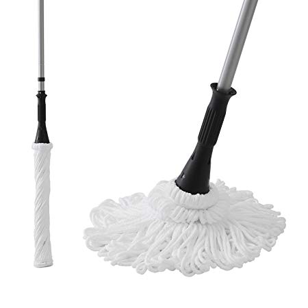 Eyliden 57.5" Microfiber Twist Mop Hand-Free Washing Mop Floor Cleaning Dust Mops with Removable Washable Head Replacement