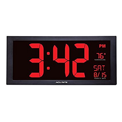 AcuRite 75100C 18-Inch Large Led Clock with Indoor Temperature by AcuRite