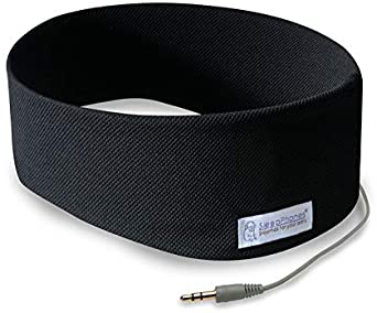 AcousticSheep SleepPhones Wired v.6 Portable Headband Sleep Headphones - Comfortable for Sleeping, Travel, Yoga, Meditating, Relaxing and ASMR. Breeze, Pitch Black, Medium (fits most)